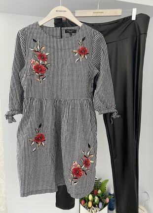 Котоновое платье в клетку new look