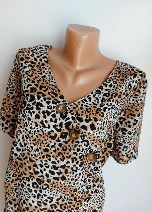 Футболка леопардовая легкая блуза блузка леопард батал большой размер распродажа розпродаж2 фото