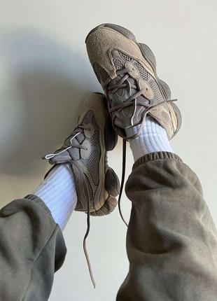 Новинка кроссовки унисекс adidas preto yeezy boost 500 ash grey наложка