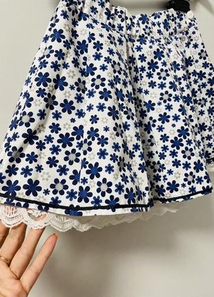 Очень красивая нарядная юбка в рубчик цветочный принт 🌸🌸🌸6 фото