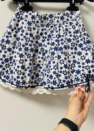 Очень красивая нарядная юбка в рубчик цветочный принт 🌸🌸🌸9 фото