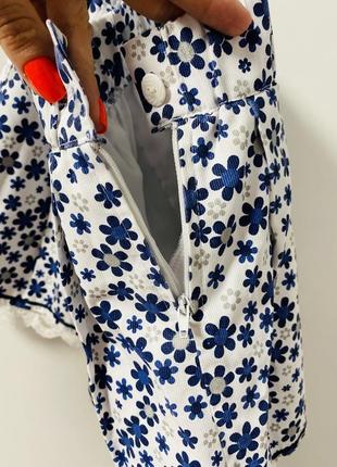 Очень красивая нарядная юбка в рубчик цветочный принт 🌸🌸🌸8 фото