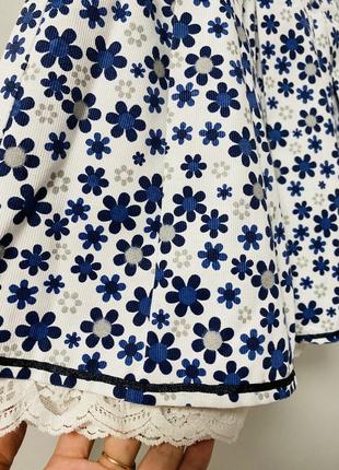 Очень красивая нарядная юбка в рубчик цветочный принт 🌸🌸🌸7 фото