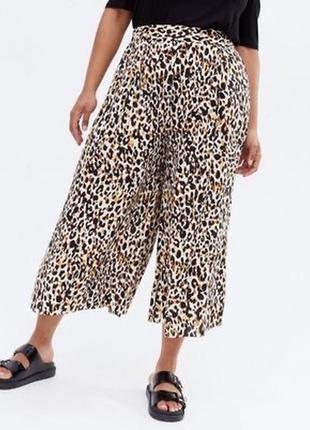 Леопардові штани-спідниця,кюлоти із віскози