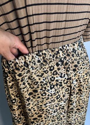 Леопардові штани-спідниця,кюлоти із віскози6 фото
