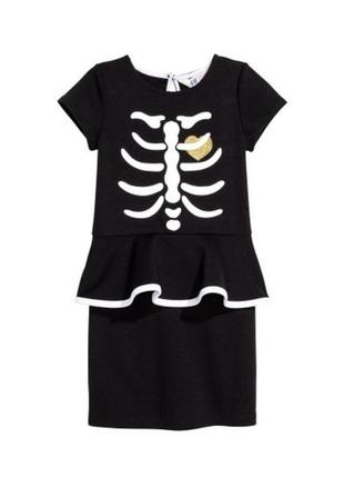 Платье скелет скелетик девочка французский трикотаж