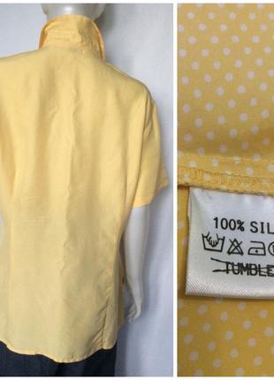Шовкова сонячна блузка сорочка в горошок2 фото