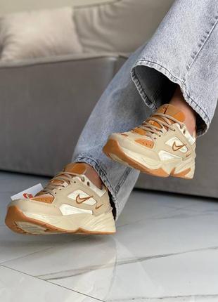 Nike m2k desert camo beige трендові бежеві кросівки найк бежевые брендовые кроссовки демисезон9 фото