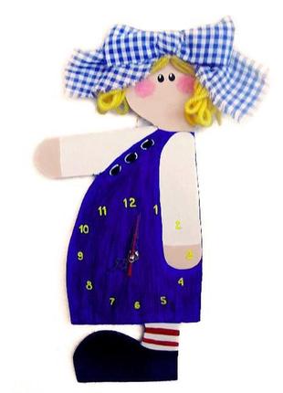 Часы настенные девочка с бантом часы для детской комнаты ручная работа1 фото