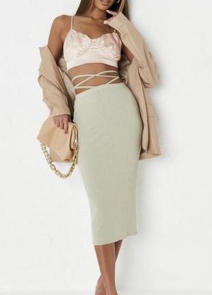 Спідниця в рубчик з зав‘язками