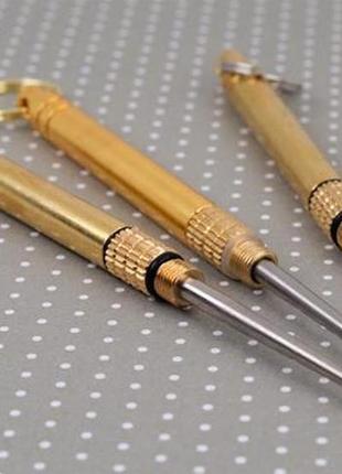 Брелок-шило(зубочистка) на ключи (цвет - золото, материал - сталь, латунь).