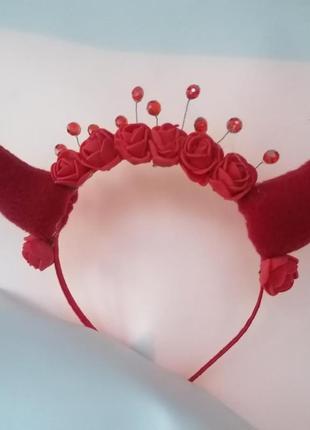 Обруч рожки украшение для волос ободок рога ободок рожки
 козы