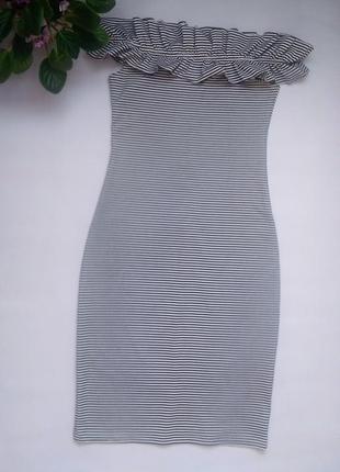 Платье турция avrile в полоску со спущенными плечами