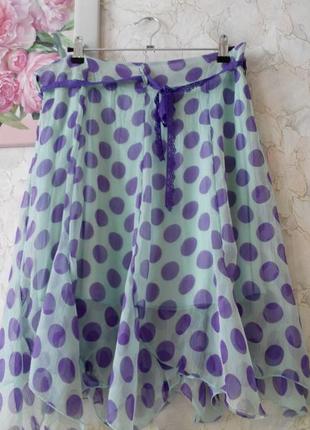 Спідничка в горох 🍥🍬🍡шифон🍭🍧 🛸ментол нова