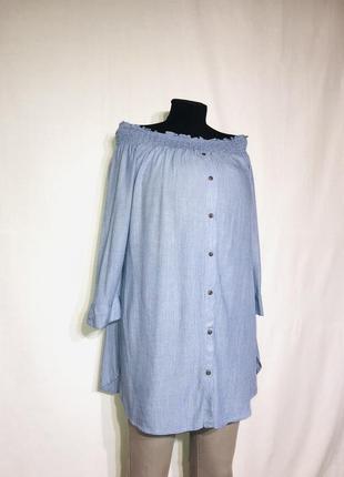 Блуза рубашка туника 💕с открытыми плечами от next , размер м-l💥3 фото