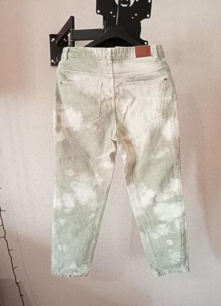 З продажу підтримую зсу!джинси виварка 👖 зелено-молочного кольору4 фото