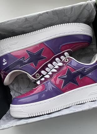 Кроссовки a bathing ape bape sta bapesta low m2 color camo combo purple