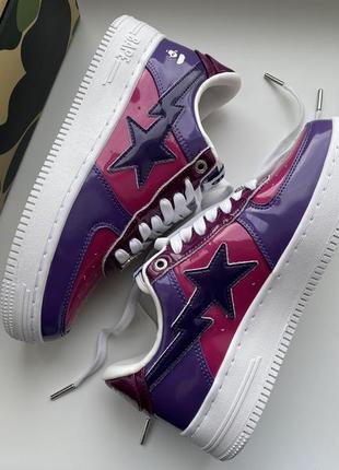 Кросівки a bathing ape bape sta bapesta low m2 color camo combo purple3 фото