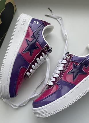 Кроссовки a bathing ape bape sta bapesta low m2 color camo combo purple6 фото