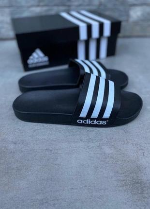 Тапки тапочки сланці шльопанці adidas classic black1 фото