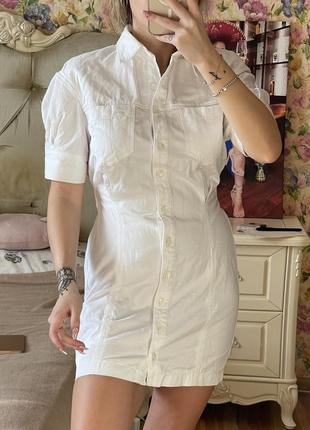 Джинсове біле плаття3 фото