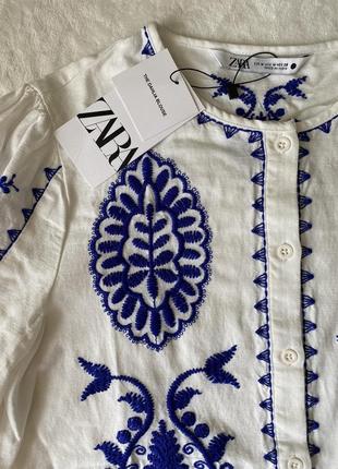 Zara вышиванка зара вишиванка сорочка з вишивкою блуза новая коллекция7 фото