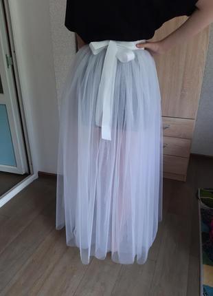 Фатиновая прозрачная юбка на запах2 фото