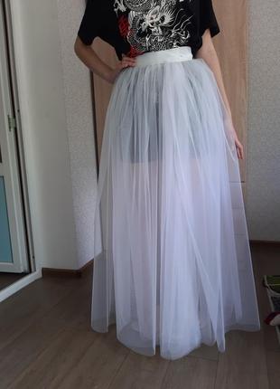 Фатиновая прозора спідниця на запах4 фото