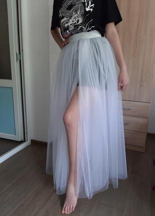 Фатиновая прозрачная юбка на запах1 фото