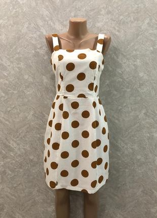 Сарафан в горох котон льон