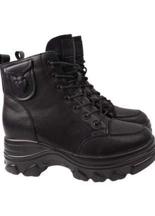 Ботинки женские vikonty черные натуральная кожа