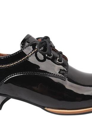 Туфли женские из натуральной лаковой кожи, на низком ходу, на шнуровке, черные, brocoly5 фото