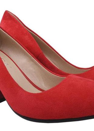 Туфли на каблуке женские liici эко замш, цвет красный1 фото