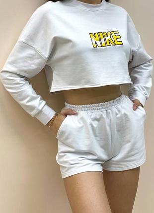 Шорты + топ unique nike белый комплект женский