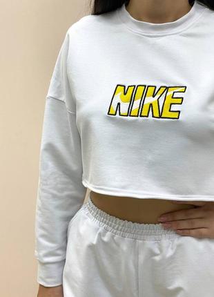 Шорти + топ nike білий комплект жіночий3 фото