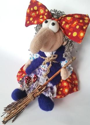 Баба яга гламурная интерьерная кукла оберег бабка ёжка ручной работы
