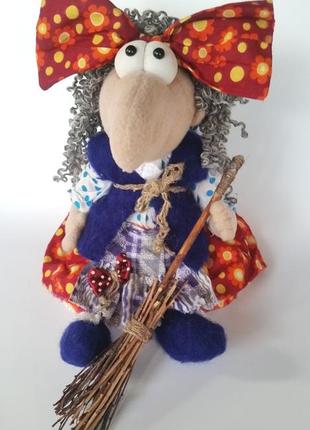 Баба яга гламурная интерьерная кукла оберег бабка ёжка ручной работы