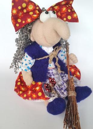 Баба яга гламурная интерьерная кукла оберег бабка ёжка ручной работы