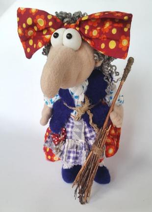 Баба яга гламурная интерьерная кукла оберег бабка ёжка ручной работы