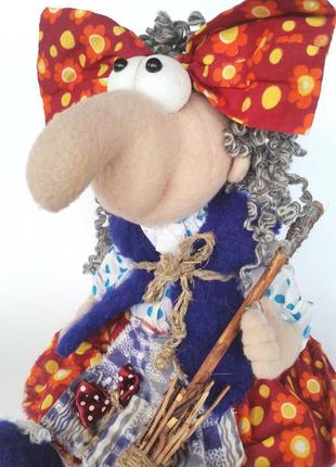 Баба яга гламурная интерьерная кукла оберег бабка ёжка ручной работы