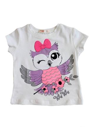 Футболка "совенятко" для маленької дівчинки в трьох кольорах wewe