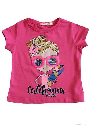 Футболка "california" для маленької дівчинки в трьох кольорах wewe