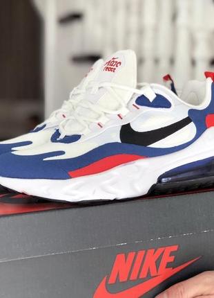 Чоловічі кросівки nike air max 270 react білі із синім червоні / smb