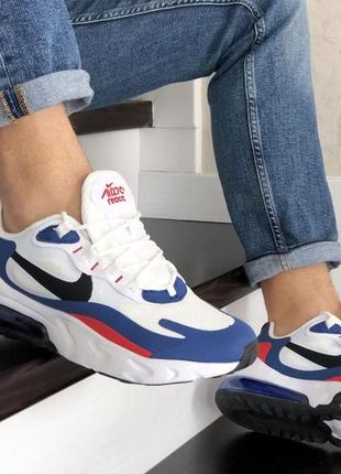 Мужские кроссовки nike air max 270 react белые с синим красные / smb4 фото