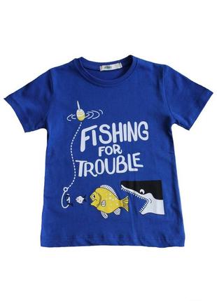 Футболка "fishing for trouble" для маленького хлопчика в чотирьох кольорах wewe