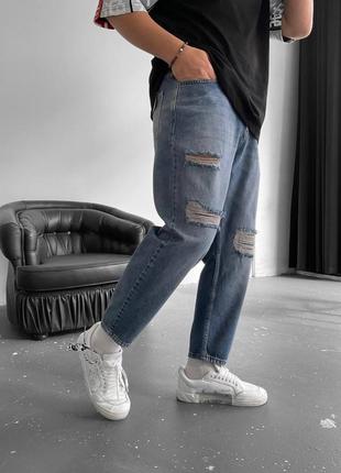 Распродажа мужские стильные рваные джинсы мом3 фото