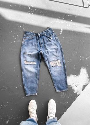Розпродаж чоловічі стильні рвані джинси мом5 фото