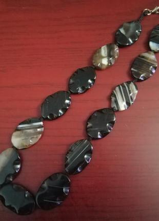 Бусы натуральный камень агат .