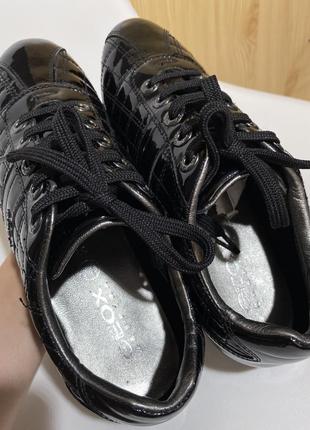 Черные кожаные кроссовки geox8 фото