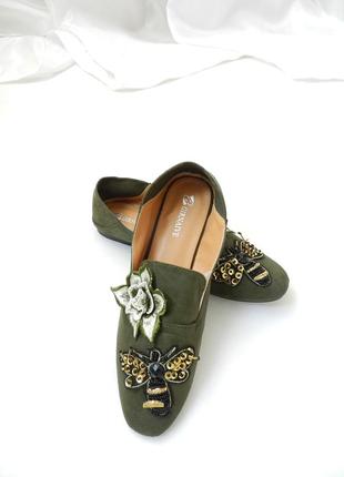Взуття лофорів балету кефлету з м'яким каблуком, виготовленим з еко -замшевої кольорової кольорів ха1 фото